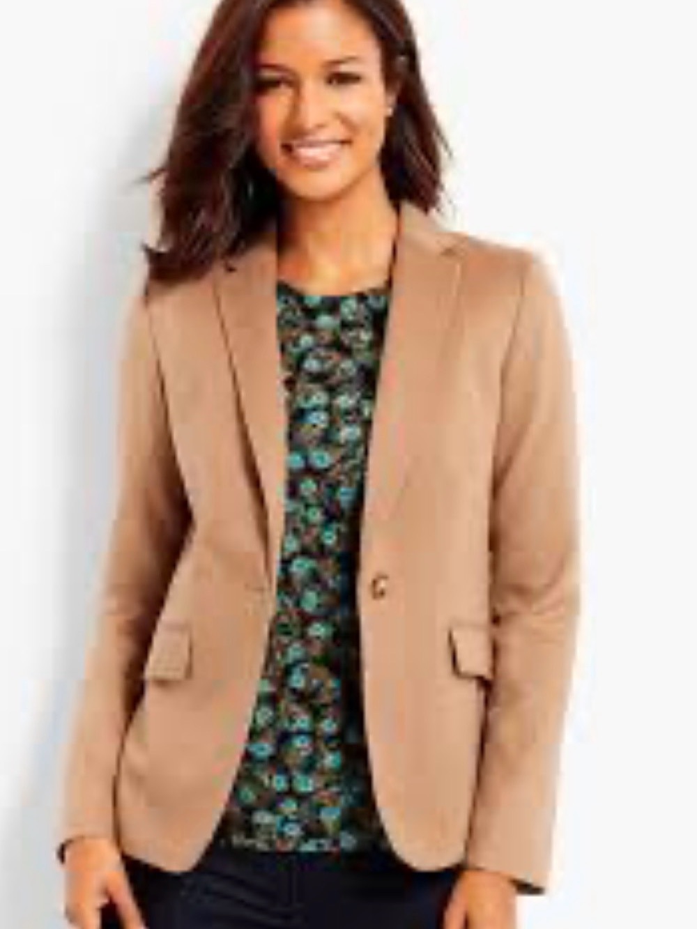 Talbots Women's Tailored Camel hair Blazer - Classic Single-Button Jacket
